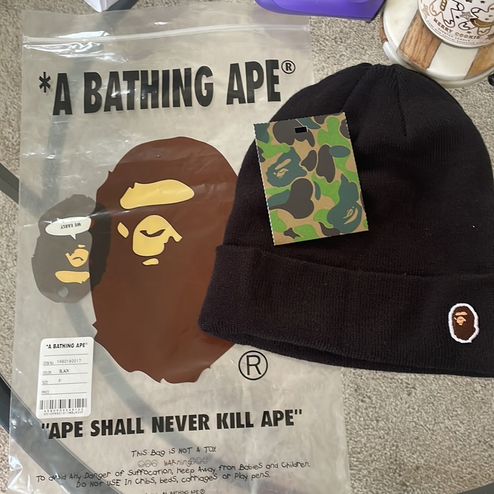 COPY - Bape Black Mens Beanie